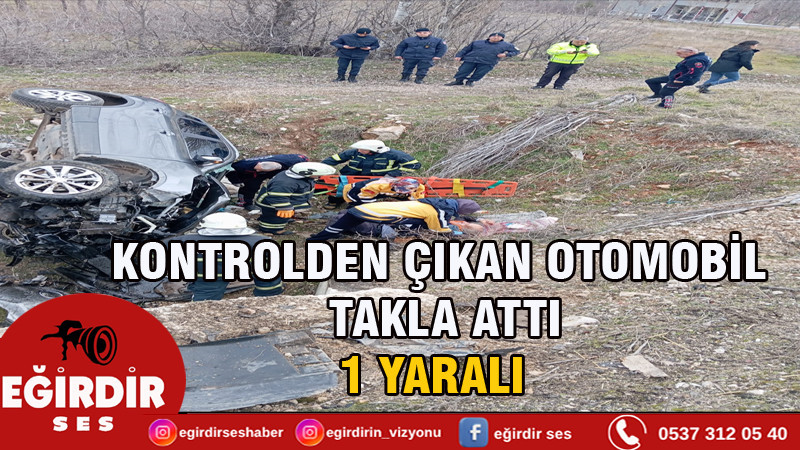 Kontrolden Çıkan Otomobil Takla Attı