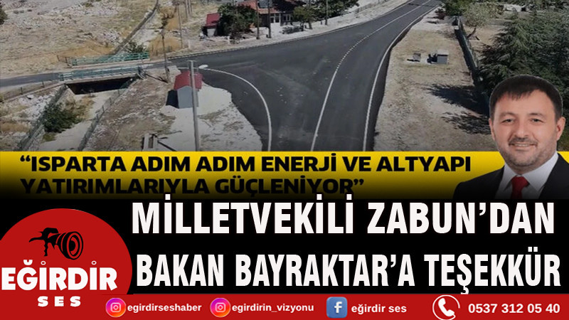 Zabun’dan Bakan Bayraktar’a Teşekkür