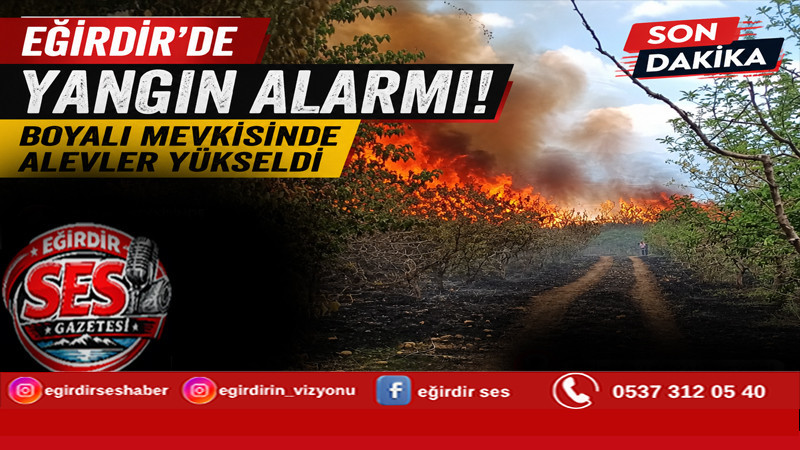 EĞİRDİR'DE YANGIN ALARMI: BOYALI MEVKİSİNDE ALEVLER YÜKSELDİ