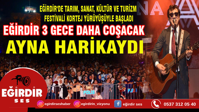 EĞİRDİR'DE TARIM, SANAT, KÜLTÜR VE TURİZM FESTİVALİ KORTEJ YÜRÜYÜŞÜYLE BAŞLADI