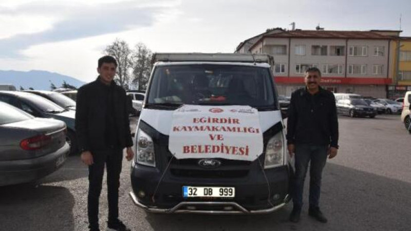 Eğirdir'den deprem bölgesine elma