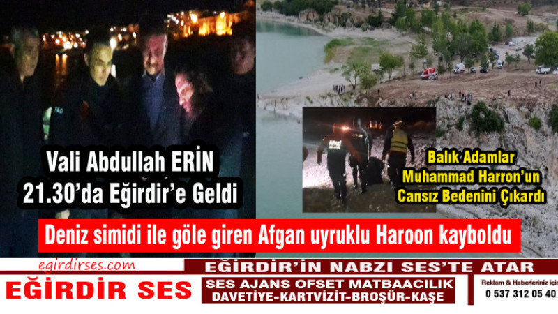 Deniz simidi ile göle giren Afgan uyruklu Haroon kayboldu