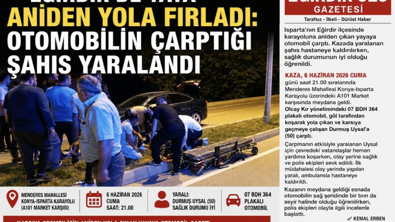 Otomobil Çarptı 1 Yaralı